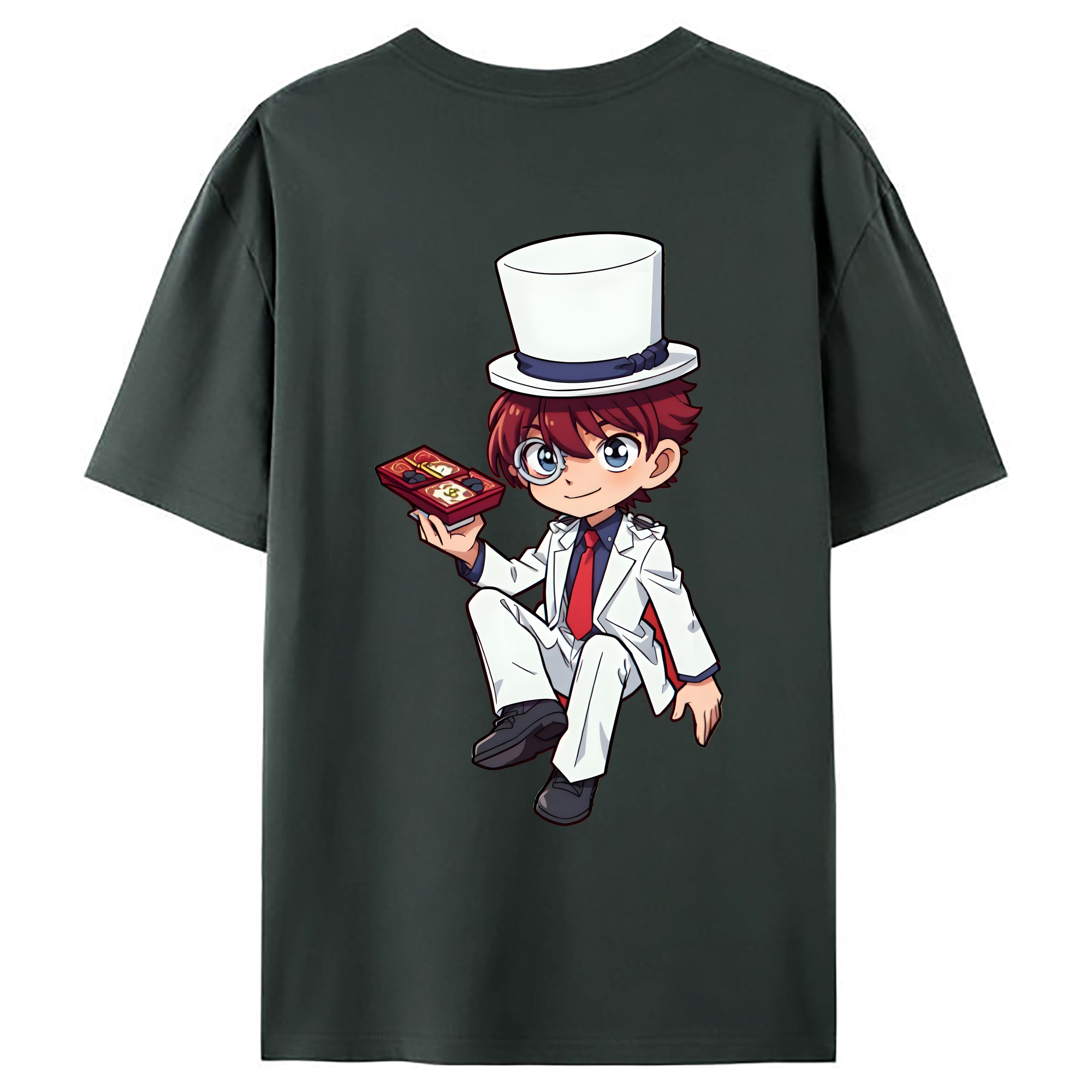 （画像用） 名探偵コナン くろば かいと Detective Conan Kuroba Kaito 綿100％ メンズ半袖Tシャツ（バックプリント） 通気性